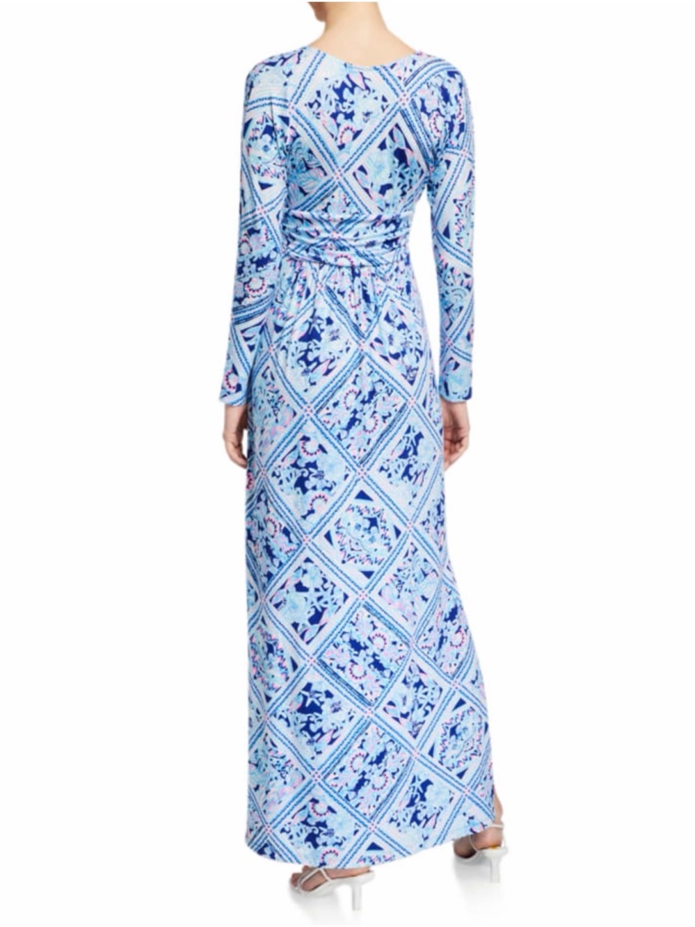 Lilly Pulitzer Nichola Light and Navy Blue Printed Maxi Dress - Picture 2 of 10